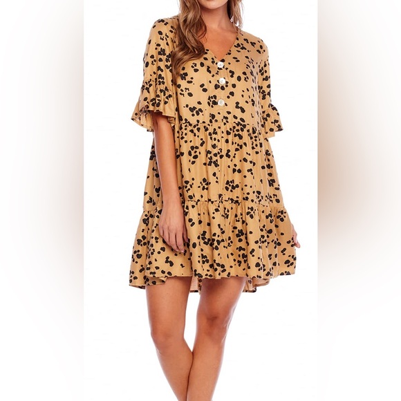 Mud Pie Dresses & Skirts - Mud Pie Womens Aster Women's Short Sleeve Flounce Dress